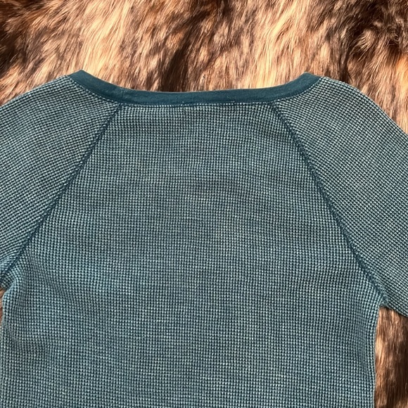 Women’s Blue Thermal Long Sleeve Shirt - Picture 6 of 11